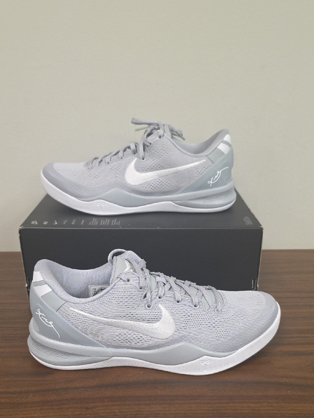 Nike Kobe 8 Protro Wolf Grey Basketball Shoes Men's Size 11 HF9550-002